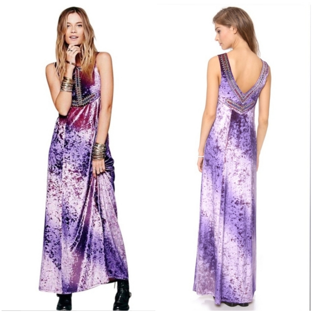 Free People Hello Gorgeous Purple Velvet Dress